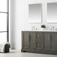 Vanity Art VA5060-DSG 60 Inch Double Sink Bathroom Vanity in Gray with Marble Countertop & Backsplash - Vanity Art VA5060-DSG