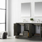 Vanity Art VA5060-DSG 60 Inch Double Sink Bathroom Vanity in Gray with Marble Countertop & Backsplash - Vanity Art VA5060-DSG