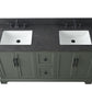Vanity Art VA5060-DVG 60 Inch Double Sink Bathroom Vanity in Vintage Green with Marble Countertop & Backsplash - Vanity Art VA5060-DVG