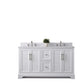 Vanity Art VA5060-DW 60 Inch Double Sink Bathroom Vanity in White with Marble Countertop & Backsplash - Vanity Art VA5060-DW