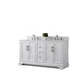 Vanity Art VA5060-DW 60 Inch Double Sink Bathroom Vanity in White with Marble Countertop & Backsplash - Vanity Art VA5060-DW