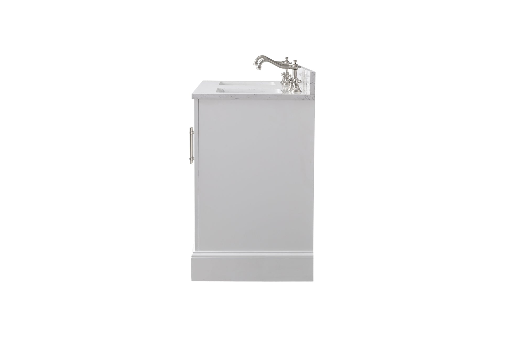 Vanity Art VA5060-DW 60 Inch Double Sink Bathroom Vanity in White with Marble Countertop & Backsplash - Vanity Art VA5060-DW