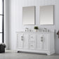 Vanity Art VA5060-DW 60 Inch Double Sink Bathroom Vanity in White with Marble Countertop & Backsplash - Vanity Art VA5060-DW