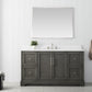 Vanity Art VA5060-SSG 60 Inch Single Sink Bathroom Vanity in Gray with Marble Countertop & Backsplash - Vanity Art VA5060-SSG