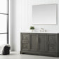 Vanity Art VA5060-SSG 60 Inch Single Sink Bathroom Vanity in Gray with Marble Countertop & Backsplash - Vanity Art VA5060-SSG