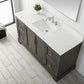 Vanity Art VA5060-SSG 60 Inch Single Sink Bathroom Vanity in Gray with Marble Countertop & Backsplash - Vanity Art VA5060-SSG