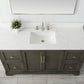 Vanity Art VA5060-SSG 60 Inch Single Sink Bathroom Vanity in Gray with Marble Countertop & Backsplash - Vanity Art VA5060-SSG