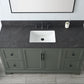 Vanity Art VA5060-SVG 60 Inch Single Sink Bathroom Vanity in Vintage Green with Marble Countertop & Backsplash - Vanity Art VA5060-SVG