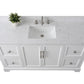 Vanity Art VA5060-SW 60 Inch Single Sink Bathroom Vanity in White with Marble Countertop & Backsplash - Vanity Art VA5060-SW