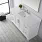 Vanity Art VA5060-SW 60 Inch Single Sink Bathroom Vanity in White with Marble Countertop & Backsplash - Vanity Art VA5060-SW