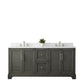 Vanity Art VA5072-DSG 72 Inch Double Sink Bathroom Vanity in Gray with Marble Countertop & Backsplash - Vanity Art VA5072-DSG