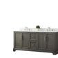 Vanity Art VA5072-DSG 72 Inch Double Sink Bathroom Vanity in Gray with Marble Countertop & Backsplash - Vanity Art VA5072-DSG