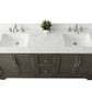 Vanity Art VA5072-DSG 72 Inch Double Sink Bathroom Vanity in Gray with Marble Countertop & Backsplash - Vanity Art VA5072-DSG