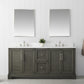 Vanity Art VA5072-DSG 72 Inch Double Sink Bathroom Vanity in Gray with Marble Countertop & Backsplash - Vanity Art VA5072-DSG