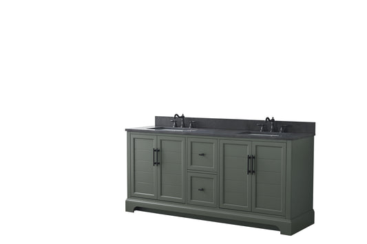 Vanity Art VA5072-DVG 72 Inch Double Sink Bathroom Vanity in Vintage Green with Marble Countertop & Backsplash - Vanity Art VA5072-DVG