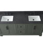 Vanity Art VA5072-DVG 72 Inch Double Sink Bathroom Vanity in Vintage Green with Marble Countertop & Backsplash - Vanity Art VA5072-DVG
