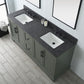 Vanity Art VA5072-DVG 72 Inch Double Sink Bathroom Vanity in Vintage Green with Marble Countertop & Backsplash - Vanity Art VA5072-DVG