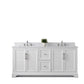 Vanity Art VA5072-DW 72 Inch Double Sink Bathroom Vanity in White with Marble Countertop & Backsplash - Vanity Art VA5072-DW