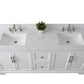 Vanity Art VA5072-DW 72 Inch Double Sink Bathroom Vanity in White with Marble Countertop & Backsplash - Vanity Art VA5072-DW