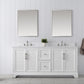 Vanity Art VA5072-DW 72 Inch Double Sink Bathroom Vanity in White with Marble Countertop & Backsplash - Vanity Art VA5072-DW