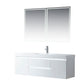 Vanity Art VA6060WL 60 Inch LED Lighted Wall Hung Single Sink Bathroom Vanity in White with Resin Top - Vanity Art VA6060WL