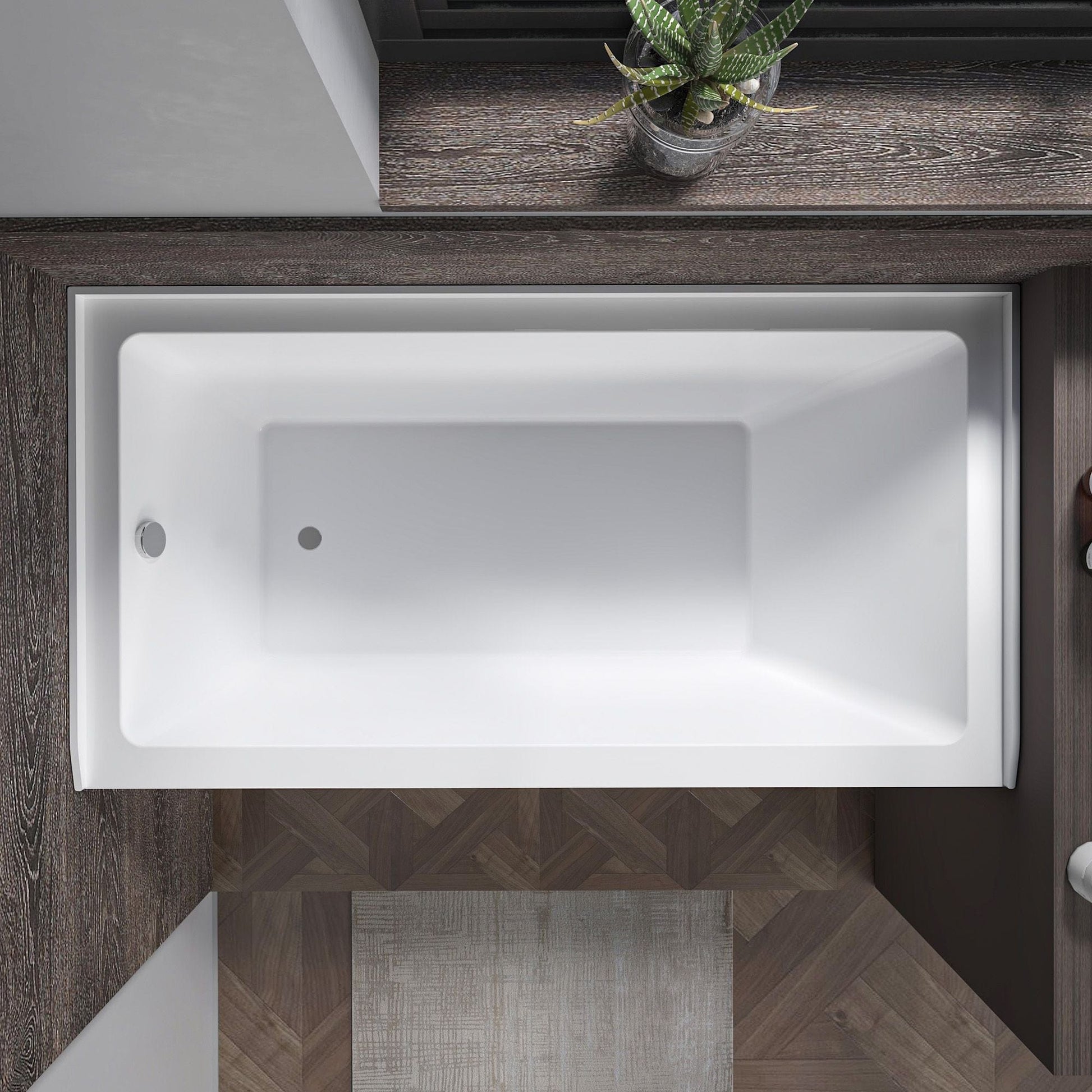 Vanity Art VA6301-L-LEFT-PC 60 Inch Acrylic Alcove Skirt Soaking Bathtub with Left Drain in Polished Chrome Finish - Vanity Art VA6301-L-LEFT-PC