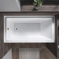 Vanity Art VA6301-L-LEFT-TG 60 Inch Acrylic Alcove Skirt Soaking Bathtub with Left Drain in Titanium Gold Finish - Vanity Art VA6301-L-LEFT-TG