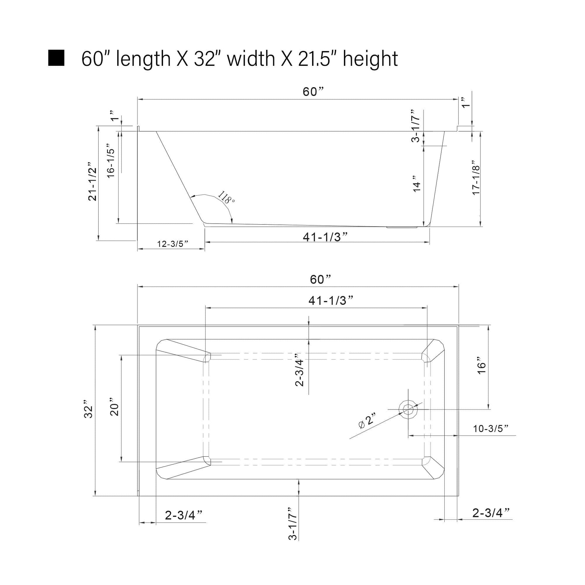 Vanity Art VA6301-L-RIGHT-MB 60 Inch Acrylic Alcove Skirt Soaking Bathtub with Right Drain in Matte Black Finish - Vanity Art VA6301-L-RIGHT-MB