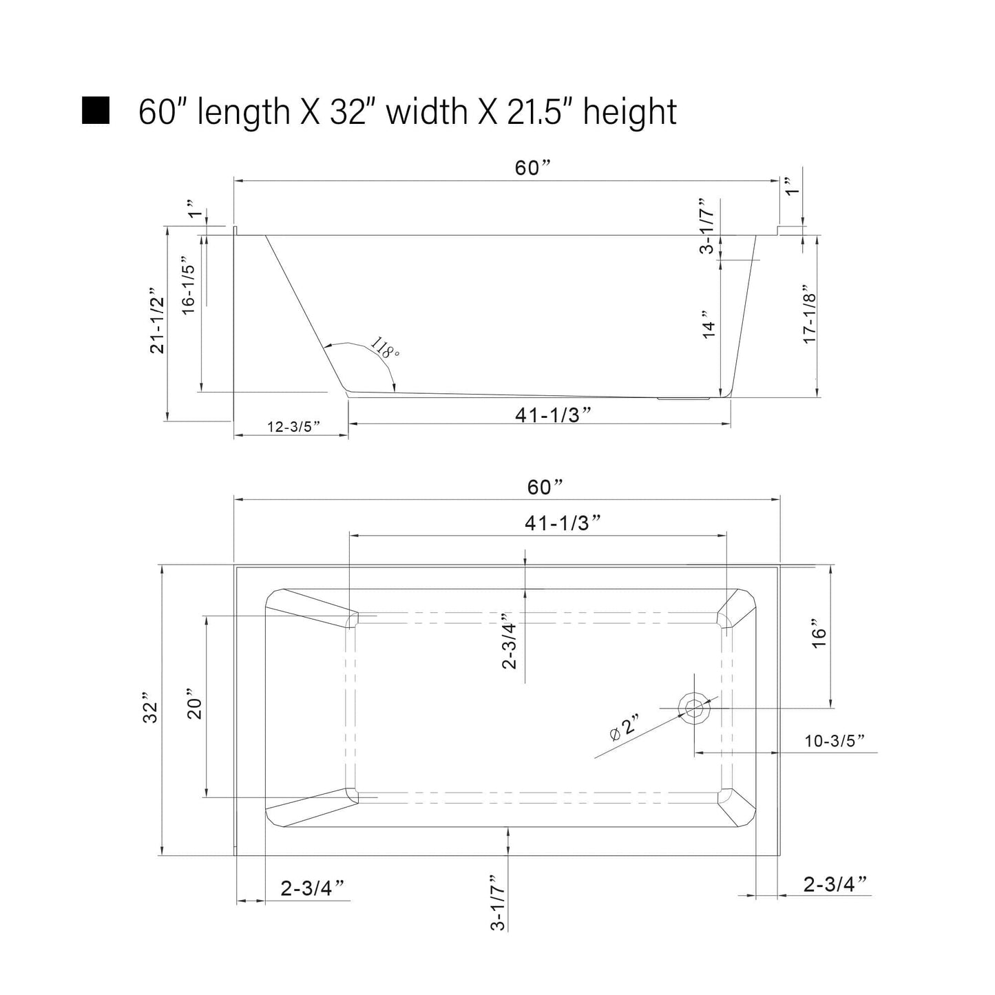 Vanity Art VA6301-L-RIGHT-PC 60 Inch Acrylic Alcove Skirt Soaking Bathtub with Right Drain in Polished Chrome Finish - Vanity Art VA6301-L-RIGHT-PC