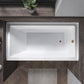 Vanity Art VA6301-L-RIGHT-TG 60 Inch Acrylic Alcove Skirt Soaking Bathtub with Right Drain in Titanium Gold Finish - Vanity Art VA6301-L-RIGHT-TG