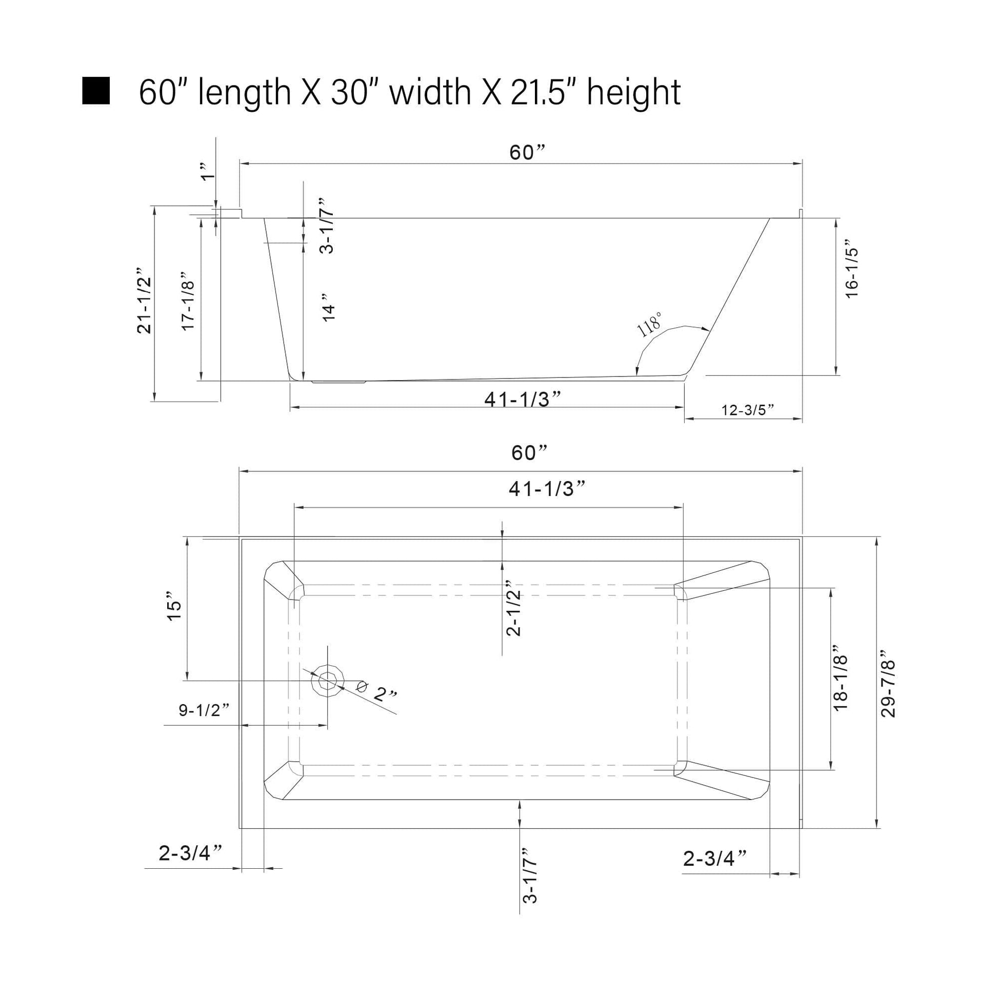 Vanity Art VA6302-L-LEFT-PC 60 Inch Acrylic Alcove Skirt Soaking Bathtub with Left Drain in Polished Chrome Finish - Vanity Art VA6302-L-LEFT-PC