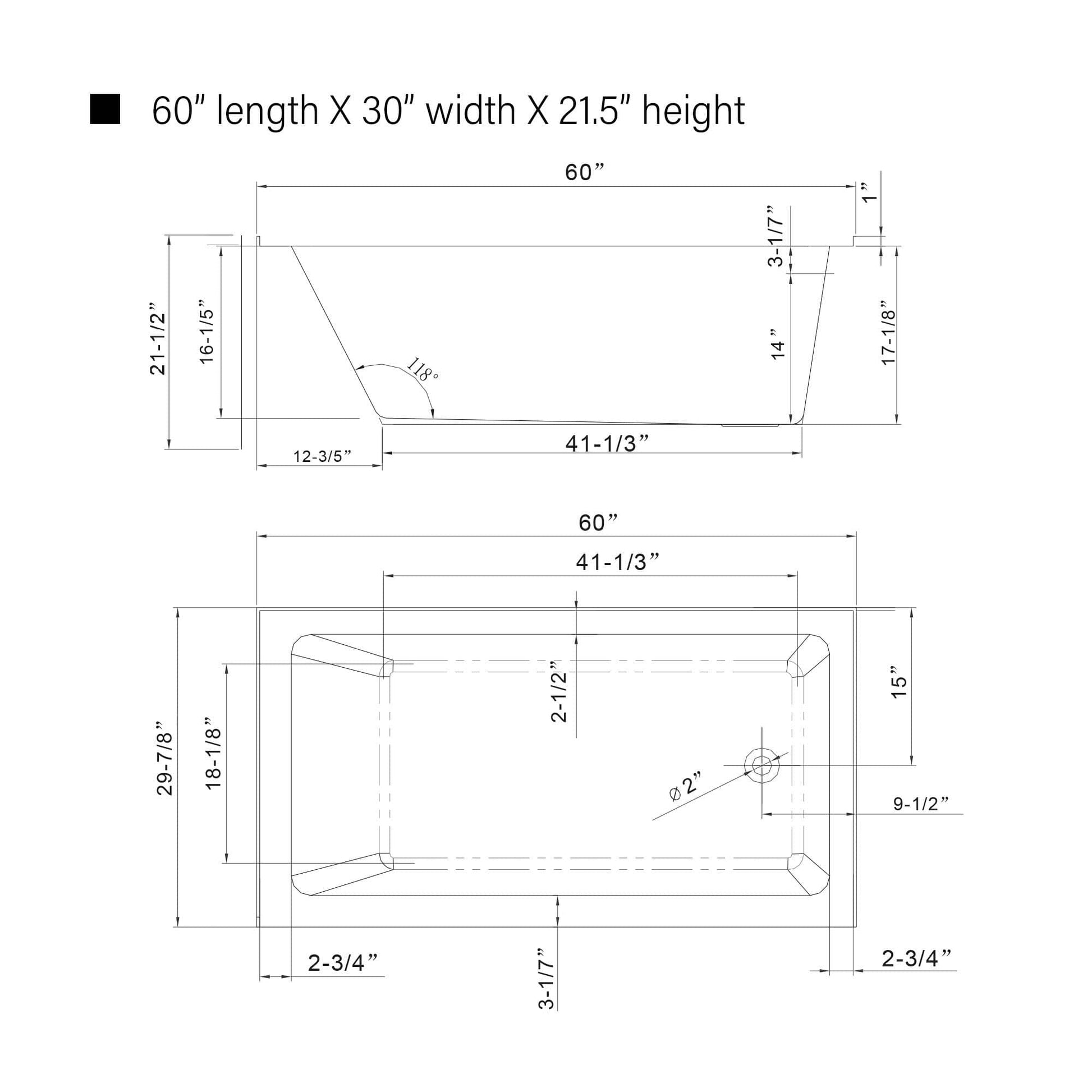 Vanity Art VA6302-L-RIGHT-PW 60 Inch Acrylic Alcove Skirt Soaking Bathtub with Right Drain in Pure White Finish - Vanity Art VA6302-L-RIGHT-PW