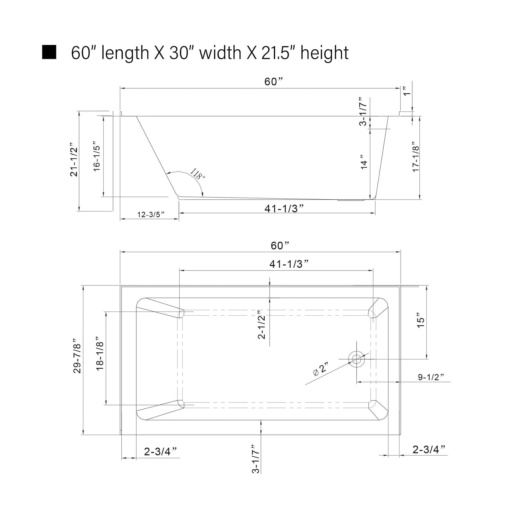 Vanity Art VA6302-L-RIGHT-TG 60 Inch Acrylic Alcove Skirt Soaking Bathtub with Right Drain in Titanium Gold Finish - Vanity Art VA6302-L-RIGHT-TG