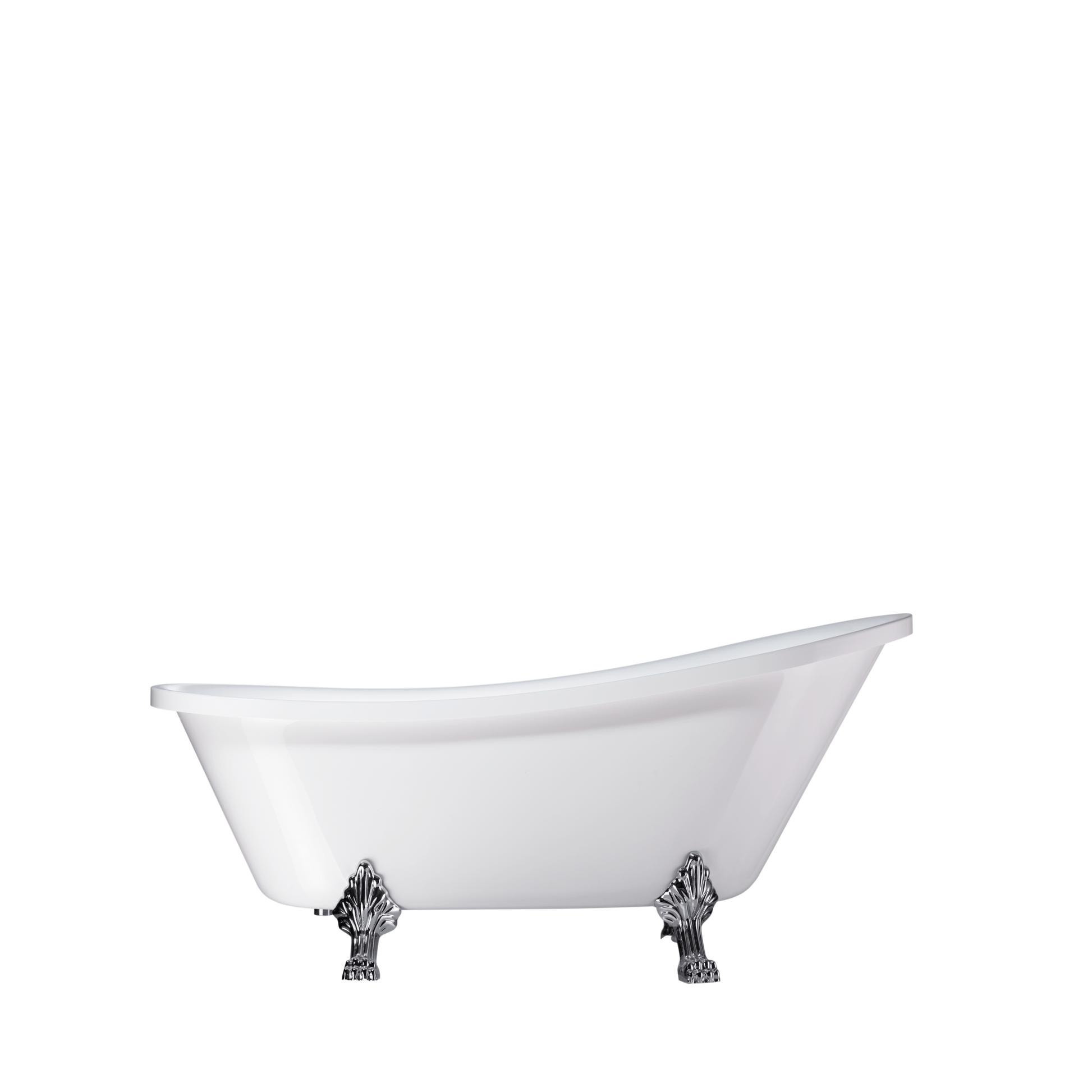 Vanity Art VA6310-L 69 Inch Freestanding Clawfoot White Acrylic Bathtub with Polished Chrome Finish - Vanity Art VA6310-L