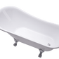 Vanity Art VA6310-L 69 Inch Freestanding Clawfoot White Acrylic Bathtub with Polished Chrome Finish - Vanity Art VA6310-L