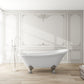 Vanity Art VA6310-L 69 Inch Freestanding Clawfoot White Acrylic Bathtub with Polished Chrome Finish - Vanity Art VA6310-L