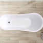 Vanity Art VA6310-L 69 Inch Freestanding Clawfoot White Acrylic Bathtub with Polished Chrome Finish - Vanity Art VA6310-L