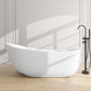 Vanity Art VA6512-L 71 Inch Freestanding White Acrylic Bathtub with Polished Chrome Finish - Vanity Art VA6512-L