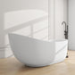 Vanity Art VA6512-L 71 Inch Freestanding White Acrylic Bathtub with Polished Chrome Finish - Vanity Art VA6512-L