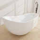 Vanity Art VA6512-L 71 Inch Freestanding White Acrylic Bathtub with Polished Chrome Finish - Vanity Art VA6512-L