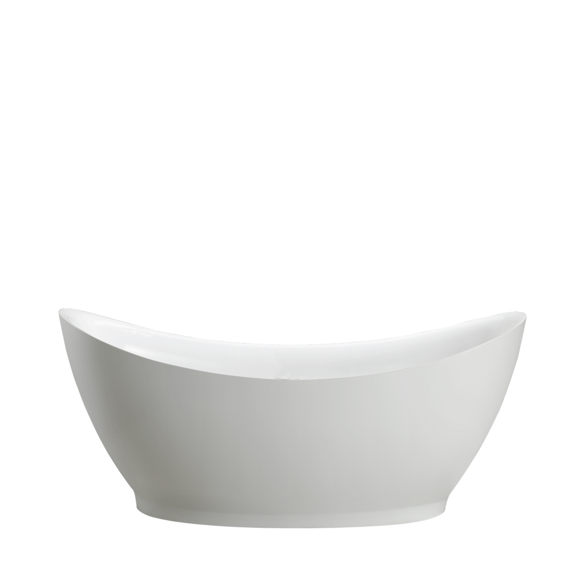 Vanity Art VA6513 68 Inch Freestanding White Acrylic Bathtub with Polished Chrome Finish - Vanity Art VA6513