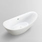 Vanity Art VA6513 68 Inch Freestanding White Acrylic Bathtub with Polished Chrome Finish - Vanity Art VA6513