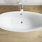 Vanity Art VA6513 68 Inch Freestanding White Acrylic Bathtub with Polished Chrome Finish - Vanity Art VA6513