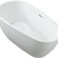 Vanity Art VA6515-S-BN 59 Inch Freestanding White Acrylic Bathtub with Overflow And Pop-Up Drain - Vanity Art VA6515-S-BN