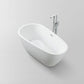 Vanity Art VA6515-S-BN 59 Inch Freestanding White Acrylic Bathtub with Overflow And Pop-Up Drain - Vanity Art VA6515-S-BN