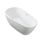 Vanity Art VA6515-S-BN 59 Inch Freestanding White Acrylic Bathtub with Overflow And Pop-Up Drain - Vanity Art VA6515-S-BN