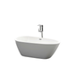 Vanity Art VA6515-S-BN 59 Inch Freestanding White Acrylic Bathtub with Overflow And Pop-Up Drain - Vanity Art VA6515-S-BN