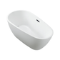 Vanity Art VA6515-S-MB 59 Inch Freestanding White Acrylic Bathtub with Overflow And Pop-Up Drain - Vanity Art VA6515-S-MB