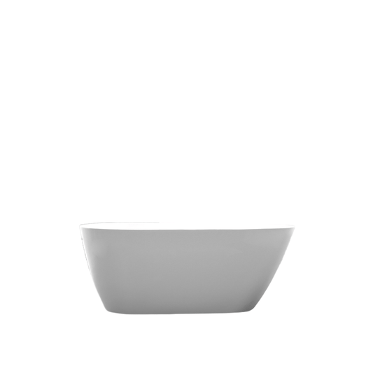 Vanity Art VA6515-S-ORB 59 Inch Freestanding White Acrylic Bathtub with Overflow And Pop-Up Drain - Vanity Art VA6515-S-ORB