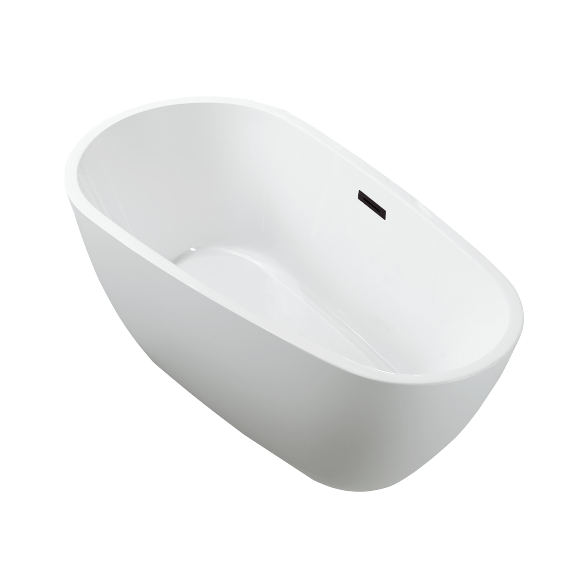 Vanity Art VA6515-S-ORB 59 Inch Freestanding White Acrylic Bathtub with Overflow And Pop-Up Drain - Vanity Art VA6515-S-ORB